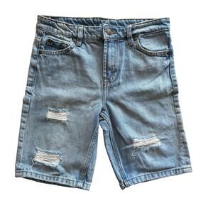 7 For All Mankind Kids Distressed Denim Bermuda Shorts Size 10 Tween